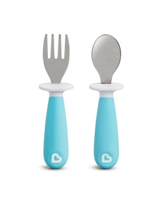 MUNCHKIN CUBIERTO INOX RAISE AZUL