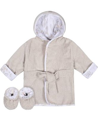 JUST BORN SET BATA Y PANTUFLA GRIS 0-9 MESES