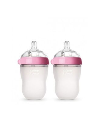 COMOTOMO SET 02 BIBERONES SILICONA ROSADO 250ML