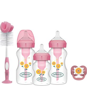 DR. BROWN'S SET 03 BIBERONES OPTIONS+ BOCA ANCHA ROSADO