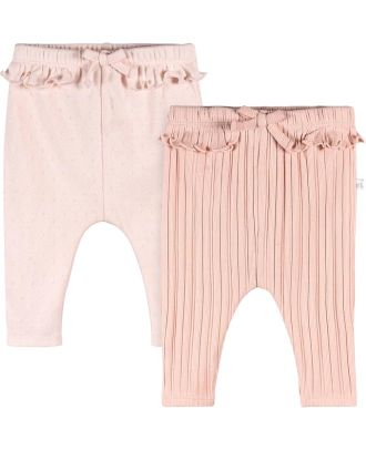 JUST BORN SET 2 PANTALON ROSA 3-6M.