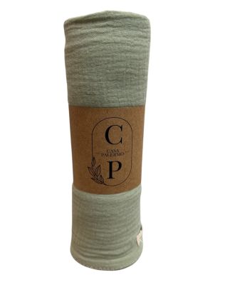 CASA PALERMO MANTA ALGODON ORGANICO VERDE