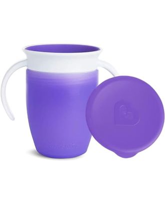 MUNCHKIN VASO 360 CON TAPA LILA 6M +