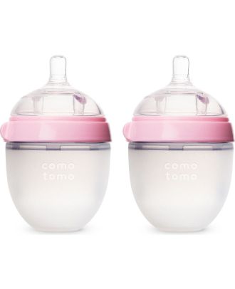 COMOTOMO SET 02 BIBERONES SILICONA ROSADO 150ML