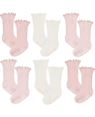 JUST BORN SET 06 MEDIAS ROSA 0-6M