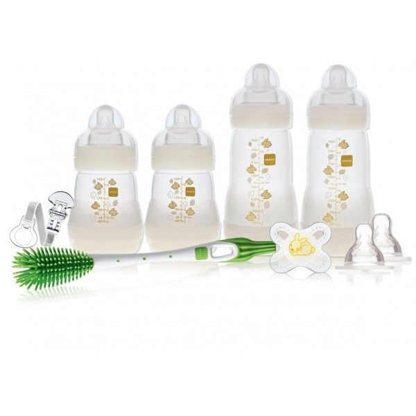  MBottles - Juego de biberones para recién nacidos, con 2  tetinas de flujo rápido, biberones anticólicos para bebés recién nacidos,  juego de 4 biberones : Bebés