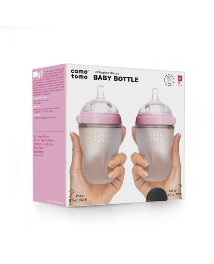 COMOTOMO SET 02 BIBERONES SILICONA ROSADO 250ML Productos para